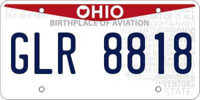 OH license plate GLR8818