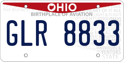 OH license plate GLR8833