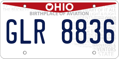 OH license plate GLR8836