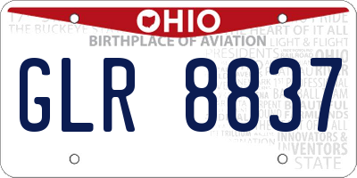 OH license plate GLR8837