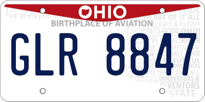 OH license plate GLR8847
