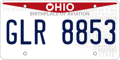 OH license plate GLR8853