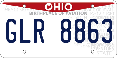 OH license plate GLR8863