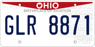 OH license plate GLR8871