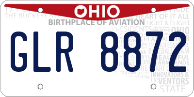 OH license plate GLR8872