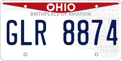 OH license plate GLR8874