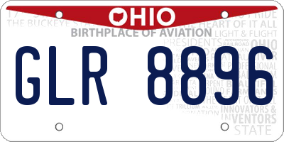 OH license plate GLR8896