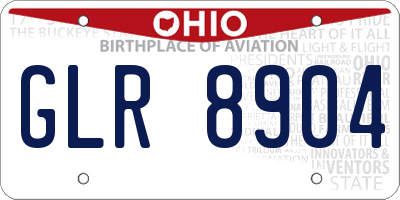 OH license plate GLR8904