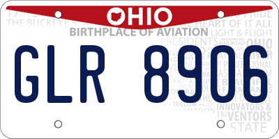 OH license plate GLR8906