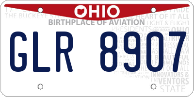 OH license plate GLR8907