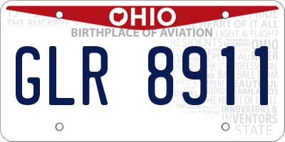 OH license plate GLR8911