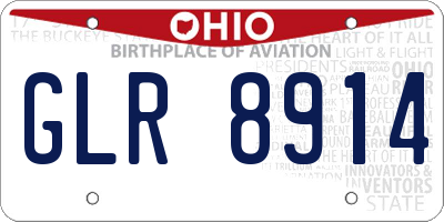 OH license plate GLR8914