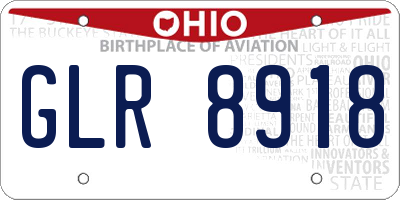OH license plate GLR8918
