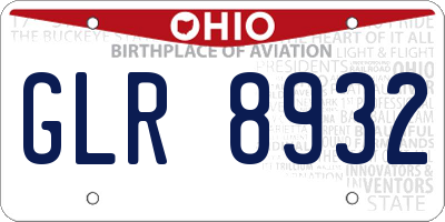 OH license plate GLR8932