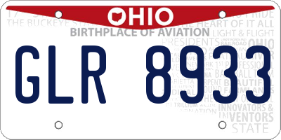 OH license plate GLR8933