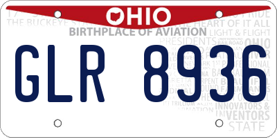 OH license plate GLR8936