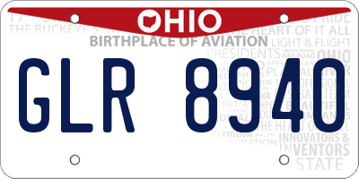 OH license plate GLR8940