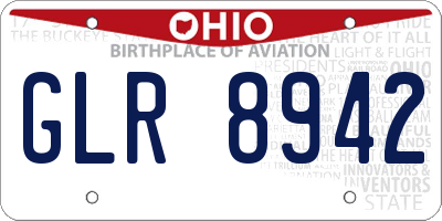 OH license plate GLR8942