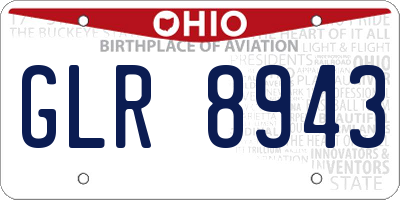OH license plate GLR8943