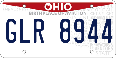 OH license plate GLR8944