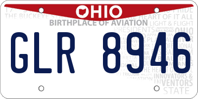 OH license plate GLR8946