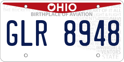 OH license plate GLR8948