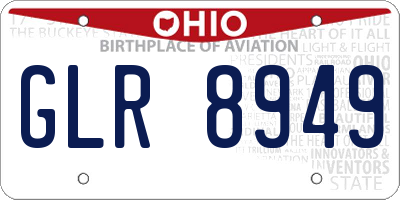 OH license plate GLR8949