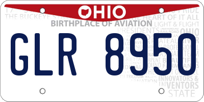 OH license plate GLR8950