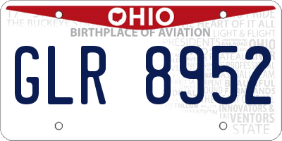 OH license plate GLR8952