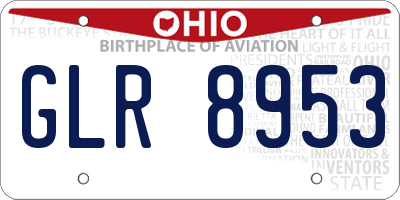 OH license plate GLR8953