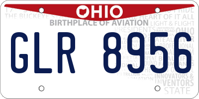 OH license plate GLR8956