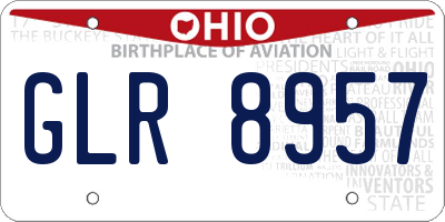 OH license plate GLR8957