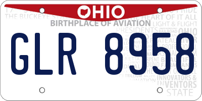 OH license plate GLR8958