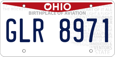 OH license plate GLR8971