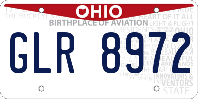 OH license plate GLR8972