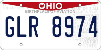 OH license plate GLR8974