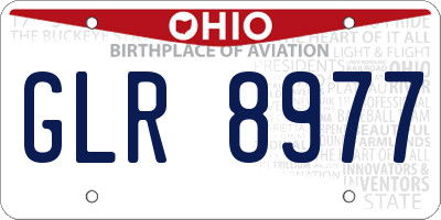OH license plate GLR8977