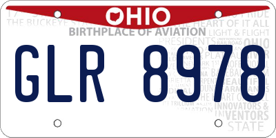 OH license plate GLR8978