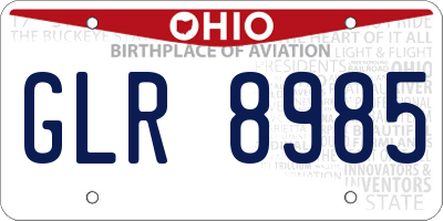 OH license plate GLR8985