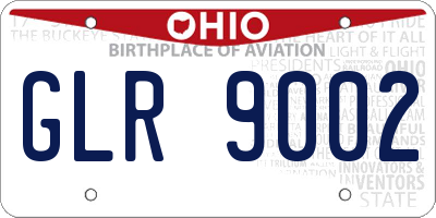 OH license plate GLR9002