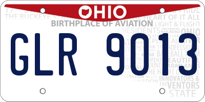 OH license plate GLR9013