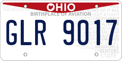 OH license plate GLR9017