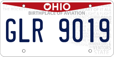 OH license plate GLR9019