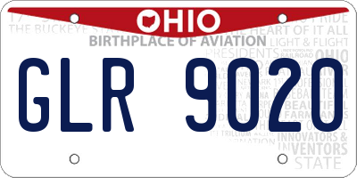 OH license plate GLR9020