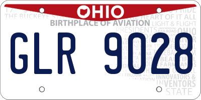 OH license plate GLR9028