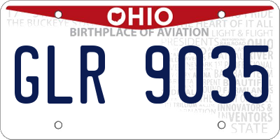 OH license plate GLR9035