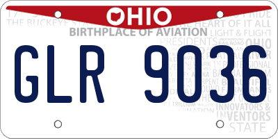 OH license plate GLR9036