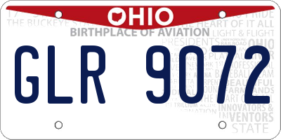 OH license plate GLR9072