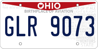 OH license plate GLR9073
