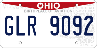 OH license plate GLR9092